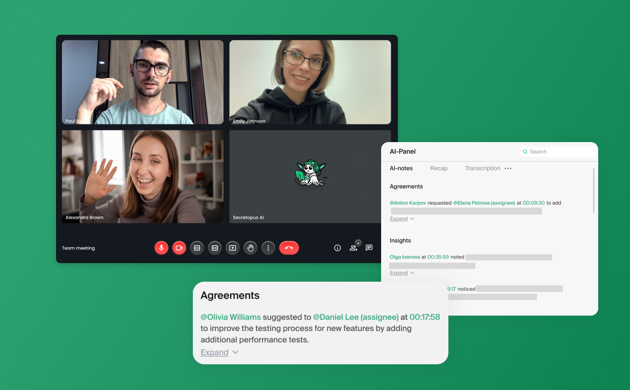 Интерфейс ИИ-агента для корпоративных коммуникаций